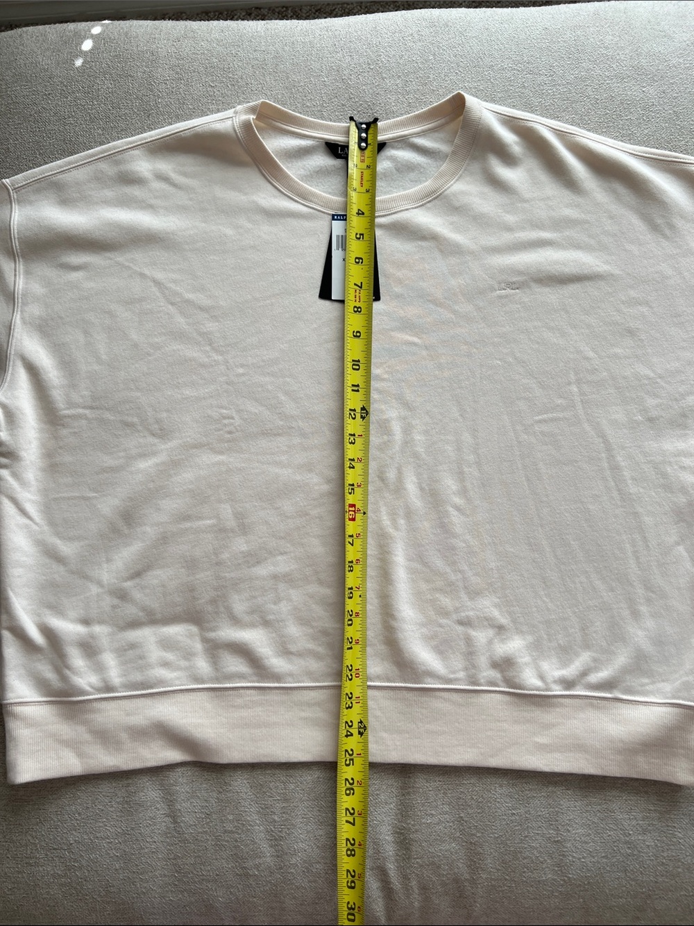 Lauren Ralph Lauren Women's Crewneck Sweater in Light Cream - Picture 8 of 9